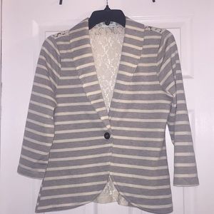 Maurice's Striped Blazer with Lace back